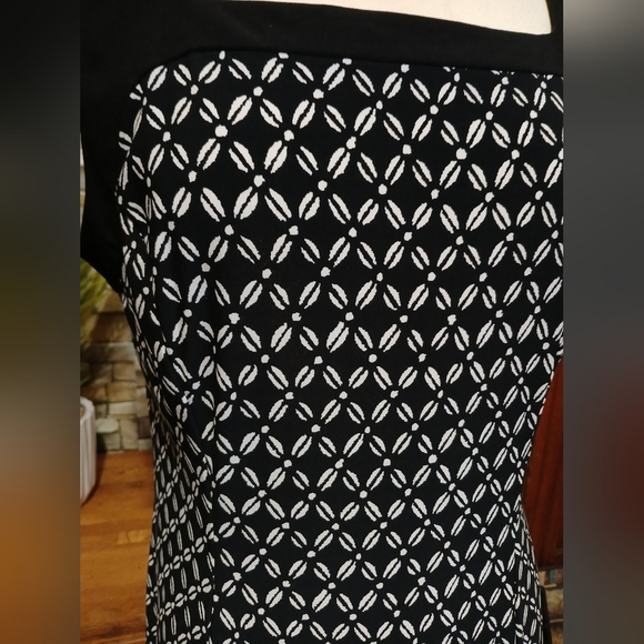 CHAPS Elegant Black and White Midi Dress XL - Picture 3 of 5